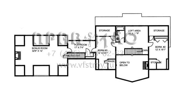 Проект двухэтажного дома с гаражом на три и более машин в скандинавском стиле S5-305 (039-00531)