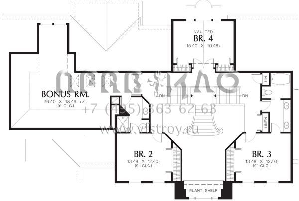 Проект двухэтажного дома с гаражом на три и более машин в стиле Особняк S5-406 (2559-00563)