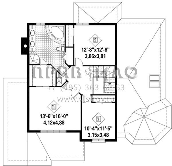 Проект двухэтажного дома с гаражом на две машины в английском стиле S5-210 (6146-00214)