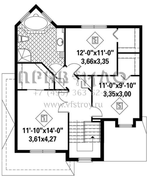 Проект двухэтажного дома с гаражом на одну машину в английском стиле S5-149 (6146-00217)