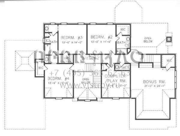 Проект двухэтажного дома с гаражом на три и более машин в английском стиле S5-427 (6819-00015)