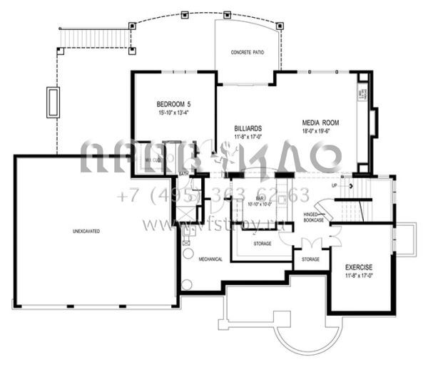 Проект дома на склоне с гаражом на три машины в американском стиле S5-425 (036-00223)