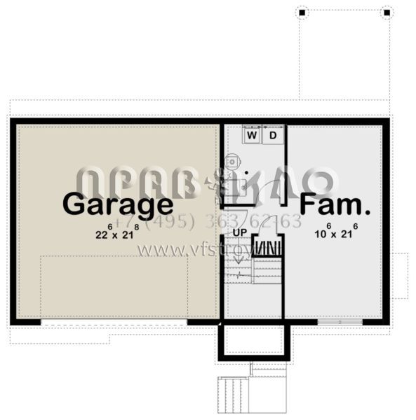 Проект одноэтажного дома с гаражом на две машины в стиле Ранчо S5-102 (963-00254)
