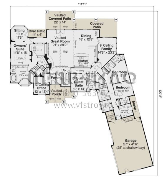 Проект двухэтажного дома с гаражом на три и более машин в скандинавском стиле S5-516 (035-00856)