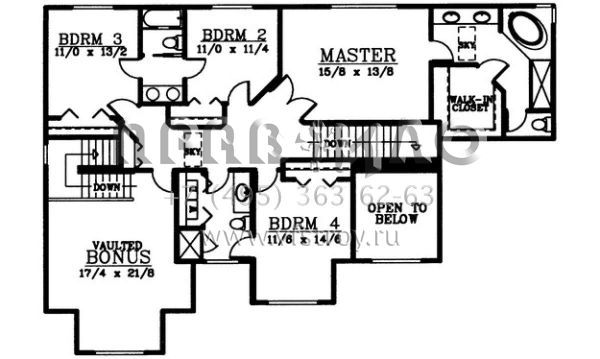 Проект двухэтажного дома с гаражом на три и более машин в стиле Ранчо S5-324 (692-00114)