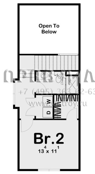 Проект двухэтажного дома с гаражом на одну машину в современном стиле S5-103 (963-00449)