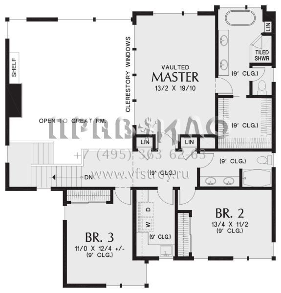 Проект двухэтажного дома с гаражом на три и более машин в современном стиле S5-267 (2559-00896)