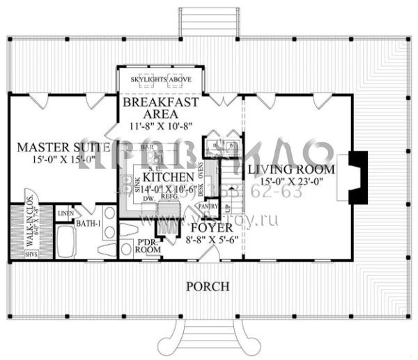 Проект двухэтажного дома без гаража в стиле Ранчо S5-177 (7922-00058)