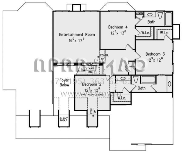 Проект двухэтажного дома с гаражом на две машины в стиле Ранчо S5-287 (8594-00299)