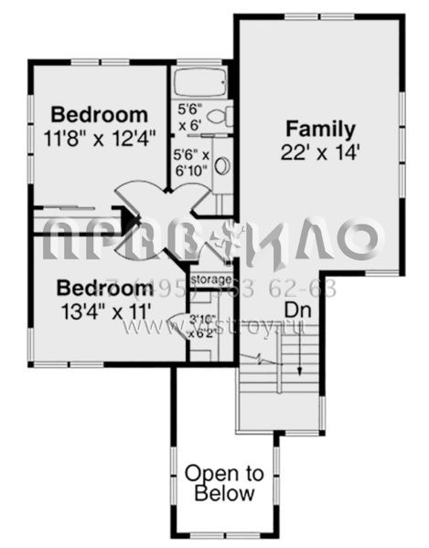 Проект двухэтажного дома с гаражом на три и более машин в стиле Райт S5-281 (035-00844)