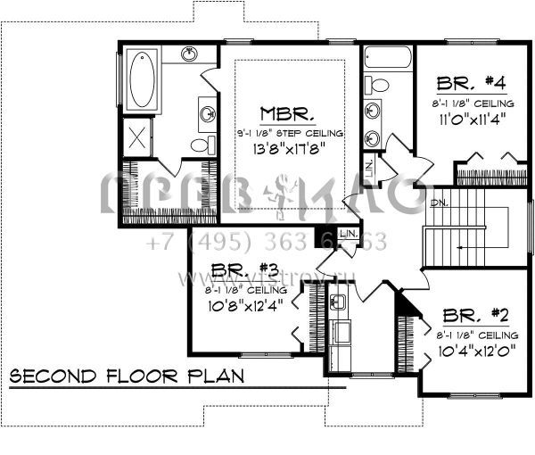 Проект двухэтажного дома с гаражом на три и более машин в английском стиле S5-203 (1020-00310)