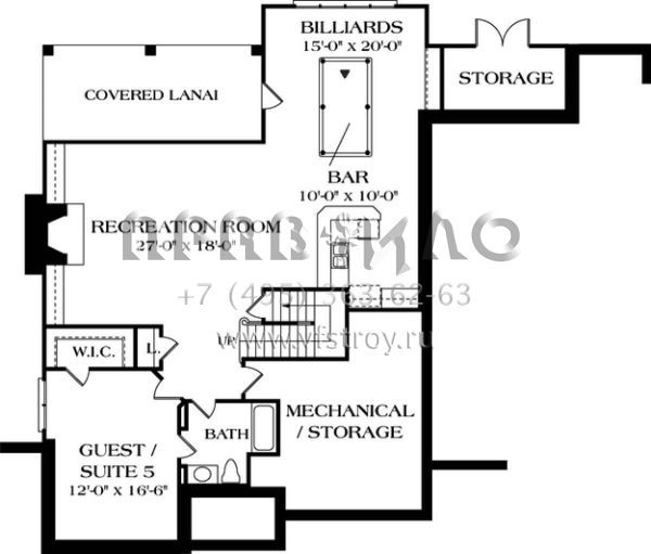 Проект двухэтажного дома с гаражом на три и более машин в английском стиле S5-494 (3323-00387)
