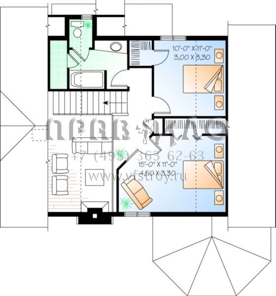 Проект двухэтажного дома без гаража в современном стиле S5-136 (034-00068)