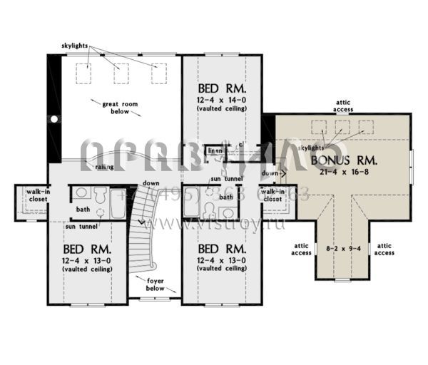 Проект двухэтажного дома с гаражом на три и более машин в американском стиле S5-288 (2865-00016)