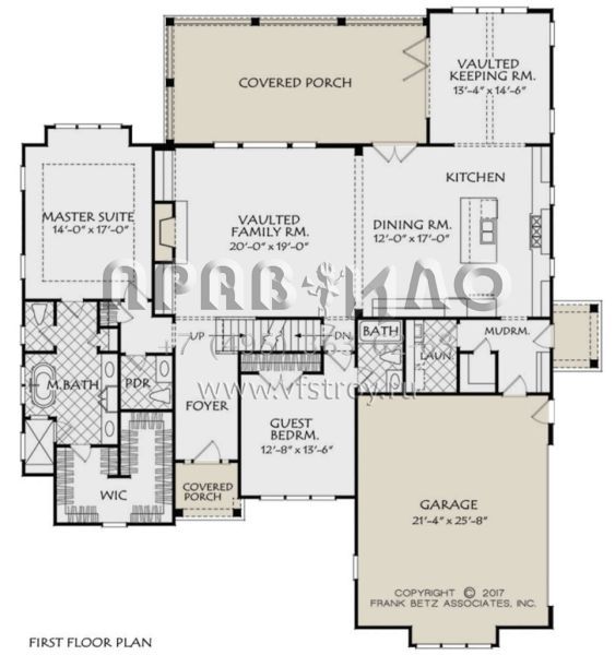 Проект двухэтажного дома с гаражом на две машины в стиле Ранчо S5-279 (8594-00009)