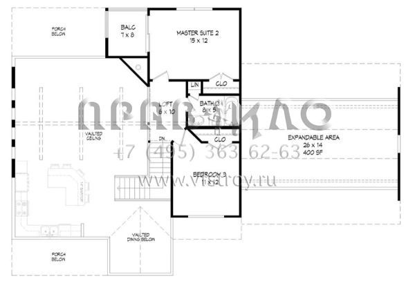 Проект двухэтажного дома с гаражом на две машины в американском стиле S5-172 (940-00003)