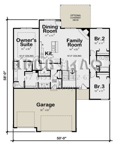Проект одноэтажного дома с гаражом на три и более машин в современном стиле S5-156 (402-01713)
