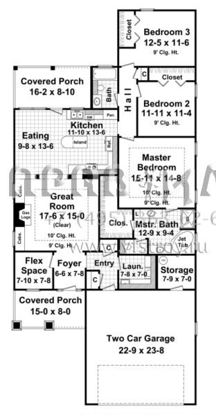 Проект одноэтажного дома с гаражом на две машины в современном стиле S5-167 (348-00068)