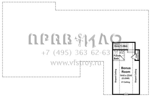 Проект двухэтажного дома с гаражом на две машины в стиле Ранчо S5-187 (348-00109)