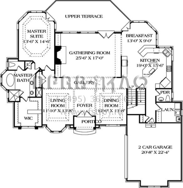 Проект двухэтажного дома с гаражом на две машины в стиле Ранчо S5-427 (3323-00324)
