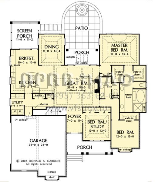 Проект одноэтажного дома с гаражом на две машины в американском стиле S5-200 (2865-00241)