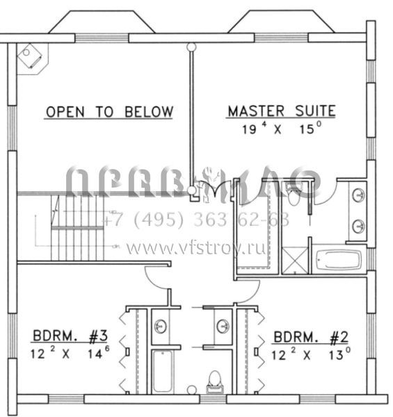 Проект двухэтажного дома без гаража в стиле Ранчо S5-259 (039-00041)
