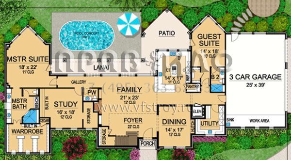 Проект двухэтажного дома с гаражом на три и более машин в современном стиле S5-563 (5445-00094)