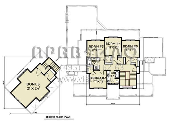 Проект двухэтажного дома с гаражом на две машины в современном стиле S5-347 (2464-00026)