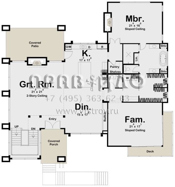 Проект дома на склоне с панорамным остеклением и гаражом на две машины  S5-438 (963-00485)