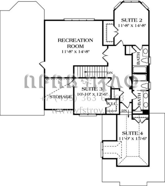 Проект двухэтажного дома с гаражом на две машины в английском стиле S5-304 (3323-00116)