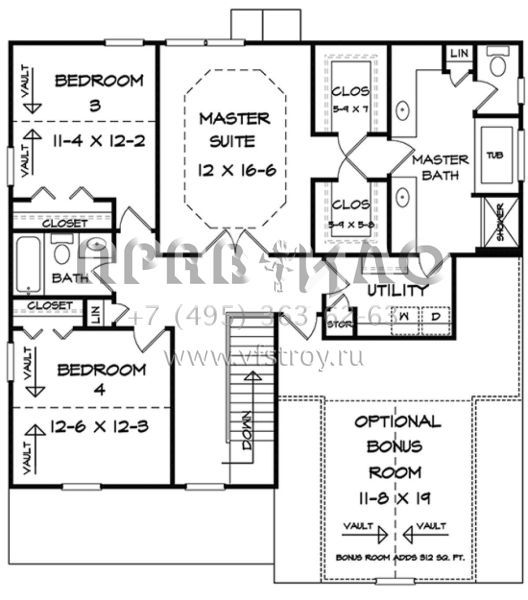 Проект двухэтажного дома с гаражом на две машины в американском стиле S5-209 (6082-00017)
