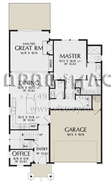 Проект двухэтажного дома с гаражом на две машины в американском стиле S5-200 (2559-00898)