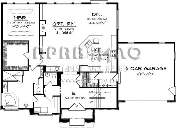 Проект двухэтажного дома с гаражом на две машины в стиле Готика S5-222 (1020-00212)