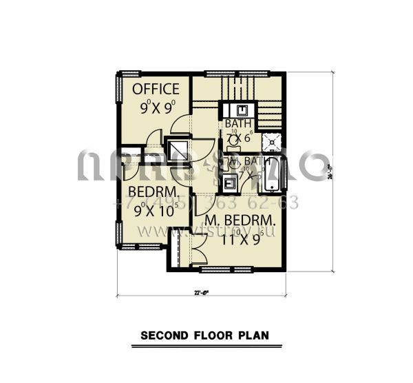 Проект двухэтажного дома с гаражом на одну машину в современном стиле S5-97 (2464-00054)