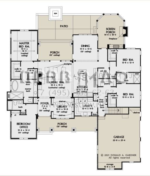Проект одноэтажного дома с гаражом на две машины в американском стиле S5-266 (2865-00108)