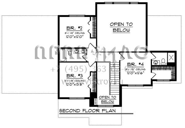 Проект двухэтажного дома с гаражом на две машины в американском стиле S5-231 (1020-00128)