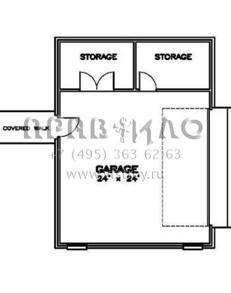 Проект одноэтажного дома с гаражом на две машины в стиле Ранчо S5-209 (6471-00085)