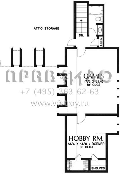 Проект двухэтажного дома с гаражом на три и более машин в американском стиле S5-454 (2559-00794)