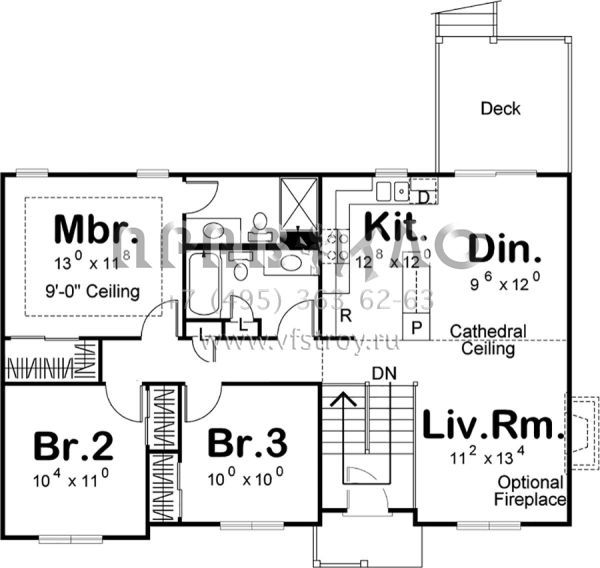 Проект одноэтажного дома с гаражом на две машины в американском стиле S5-126 (963-00239)