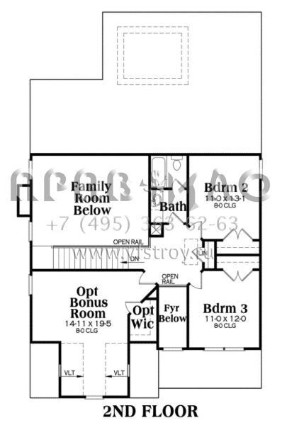 Проект двухэтажного дома с гаражом на две машины в стиле Ранчо S5-188 (009-00047)