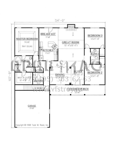 Проект одноэтажного дома с гаражом на две машины в стиле Ранчо S5-170 (286-00045)