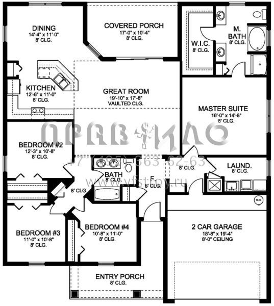 Проект одноэтажного дома с гаражом на две машины в современном стиле S5-185 (3978-00140)