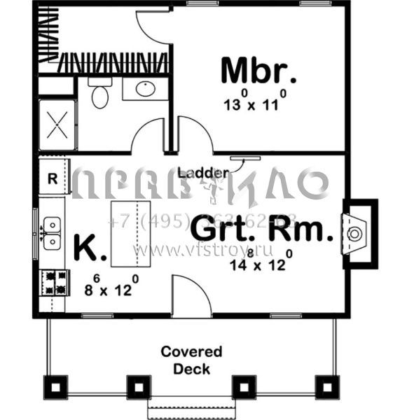 Проект двухэтажного дома без гаража в стиле Ранчо S5-67 (963-00193)