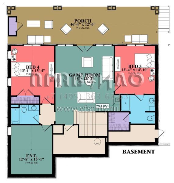 Проект одноэтажного дома без гаража в стиле Ранчо S5-282 (1070-00269)