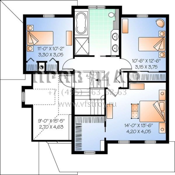 Проект двухэтажного дома с гаражом на одну машину в английском стиле S5-170 (034-00987)