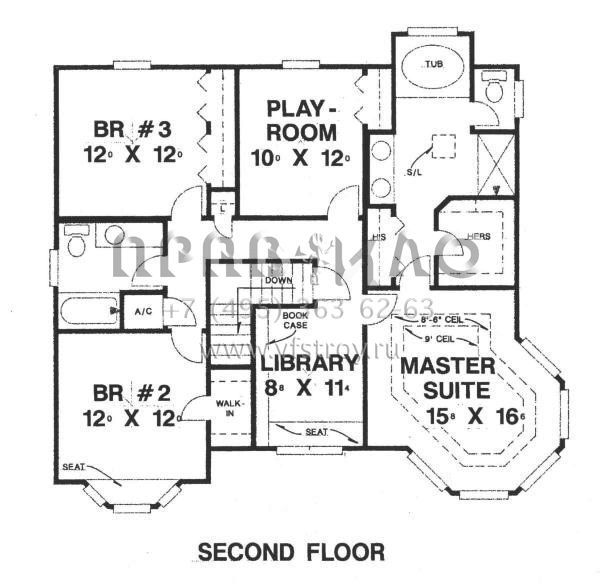Проект двухэтажного дома с гаражом на две машины в стиле Ранчо S5-260 (4766-00089)