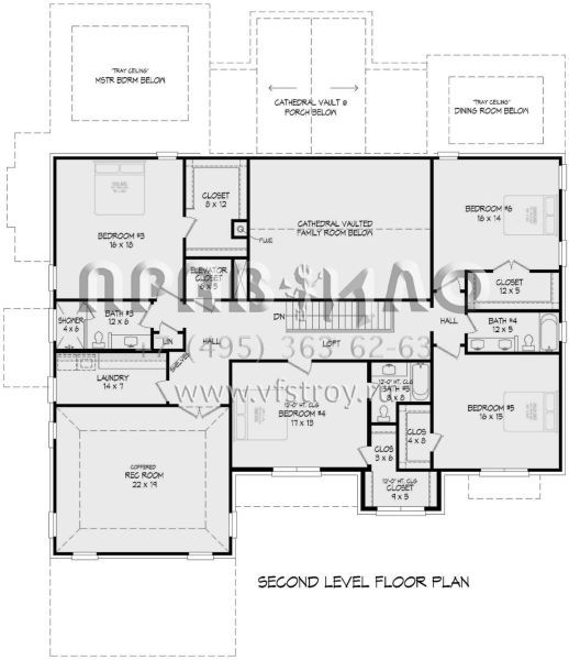 Проект двухэтажного дома с гаражом на три и более машин в современном стиле S5-522 (940-00907)
