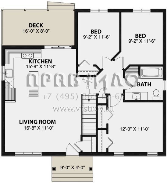 Проект одноэтажного дома без гаража в стиле Ранчо S5-95 (034-01145)