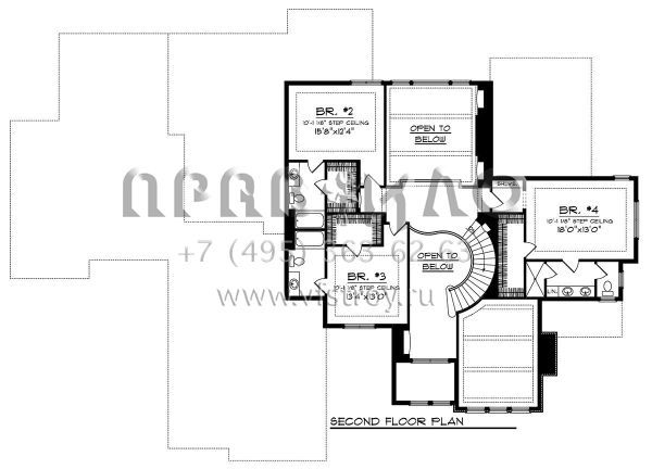 Проект двухэтажного дома с гаражом на три и более машин в английском стиле S5-414 (1020-00271)