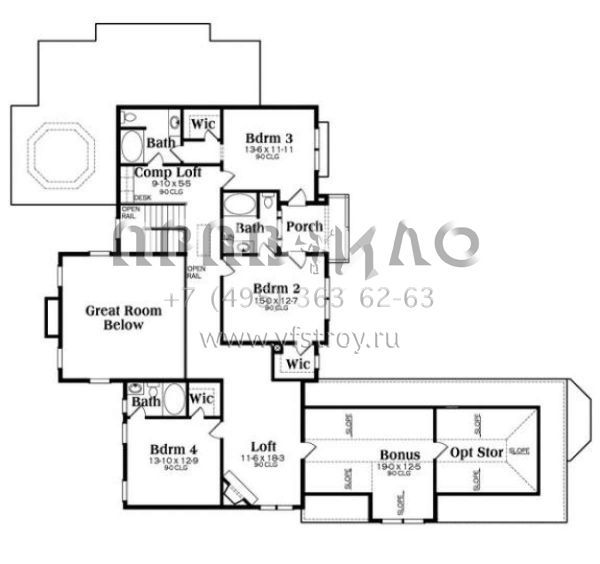 Проект двухэтажного дома с гаражом на три и более машин в английском стиле S5-397 (009-00258)